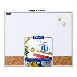 DRY ERASE CORK COMBO BOARD 16X20IN ALUMINUM FRAMED