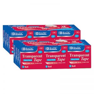 (2 PK) BAZIC TAPE REFILL TRANSPARENT TAPE 12 PER PACK