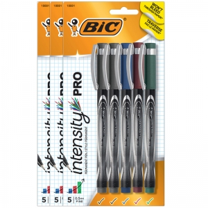 (3 PK) BIC INTENSITY MARKER PENS ASST - 5 COLORS PER PK