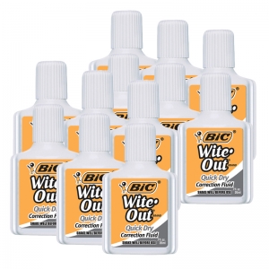 (12 EA) BIC WITEOUT QUICK DRY CORRECT FLUID