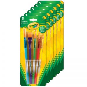 Arts & Crafts Brushes, 5 Per Set, 6 Sets