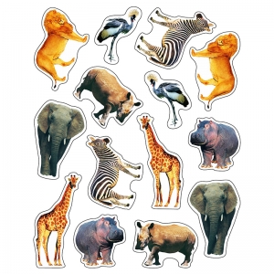 Photographic Shape Stickers, Wild Animals Of The Serengeti