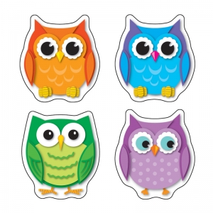 Colorful Owls Shape Stickers