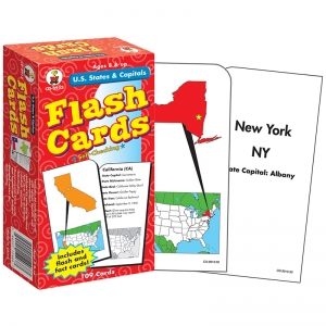 U.S. States & Capitals Flash Cards, Grade 3-5