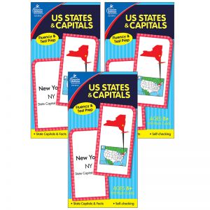 (3 PK) FLASH CARDS US STATE &CAPITL 