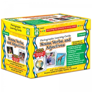 Nouns, Verbs, and Adjectives Photographic Learning Cards