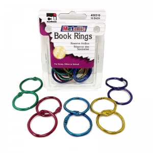 Loose Leaf Rings 1in Asst 10/pk 