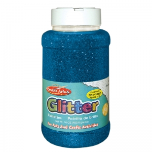 (3 EA) GLITTER 16 OZ BOTTLE BLUE