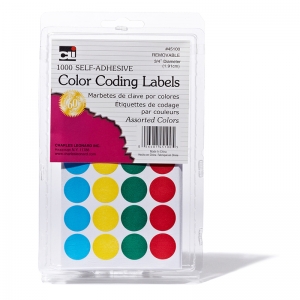 (12 PK) COLOR CODING LABELS ASST