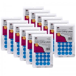 Color Coding Labels, 3/4", Blue, 1000 Per Pack, 12 Packs