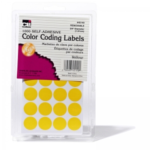 (12 Pk) Color Coding Labels Yellow