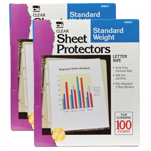 (2 PK) SHEET PROTECTORS CLEAR 100 PER BX