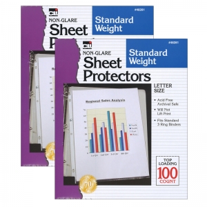 (2 PK) SHEET PROTECTORS NON GLARE 100 PER BX