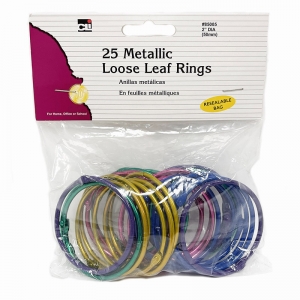 Loose Leaf Rings Asst Colors 25pk Metallic Colors