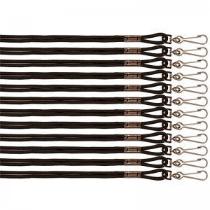 Nylon Lanyard Black Bulk