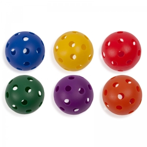 Plastic Baseball Assorted Color Set,set Of Six Balls: One Of Each In Green, Orange, Purple, Red, Blue And Yellow