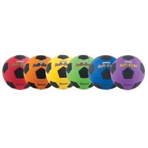 Rhino Softeeze Soccerball Set,set Of Six: One Of Each In Red, Orange, Yellow, Green, Blue And Purple