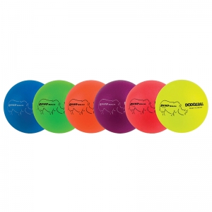 Rhino Skin 6-Inch Low Bounce Dodgeball Set, Assorted Neon Colors, Set of 6