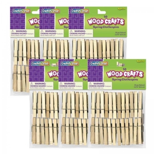 (6 PK) SPRING CLOTHESPINS 50 PER PK 