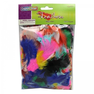 Creativity Street Turkey Plumage Feathers, Assorted Bright Hues, Assorted Sizes, 14 Grams