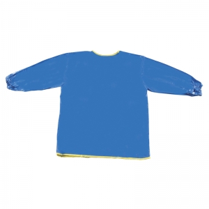 Long Sleeve Plastic Art Smock, Ages 3+, Blue, 22" x 18", 1 Count