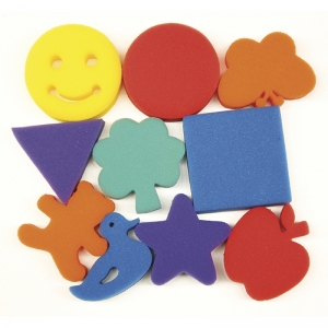 Creativity Street Paint Sponges, Familiar Shapes Set, 3, 10 Pieces