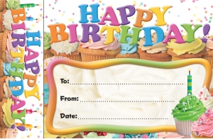 (3 PK) HAPPY BIRTHDAY CUPCAKES BOOKMARK AWARD