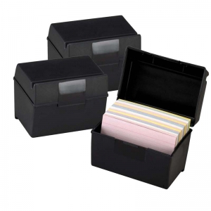 (3 EA) OXFORD PLASTIC INDEX CARD BOX 4X6