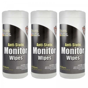 (3 EA) ANTI STATIC MONITOR WIPES 80 COUNT CANISTER