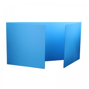 BLUE CORRUGATED STUDY CARREL 12PK PLASTIC