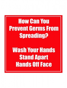 Prevent Germ Spreading Red Low Tac Wall Stickers 5pk