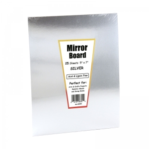 Silver Foil Mirror Board, 5" x 7", 25 Sheets