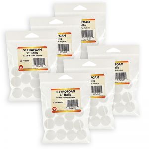 (6 PK) CRAFT FOAM 1IN BALLS 12 PER PK