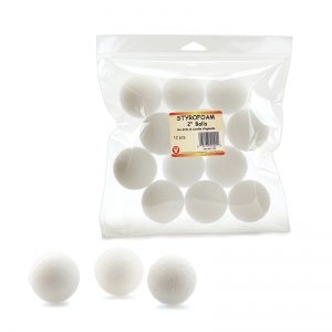 Styrofoam Balls, 2", Pack of 12