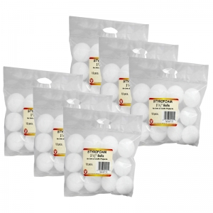 (6 PK) CRAFT FOAM 1 1/2IN BALLS 12 PER PK