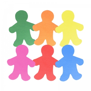 Mini 2" People, Card Stock, 12 Assorted Colors, Pack of 100