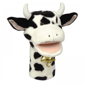 (2 EA) PLUSHPUPS HAND PUPPET COW