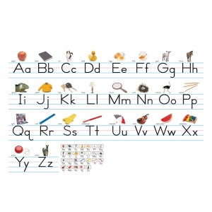 Photo Traditional Manuscript Alphabet Lines Bulletin Board Set