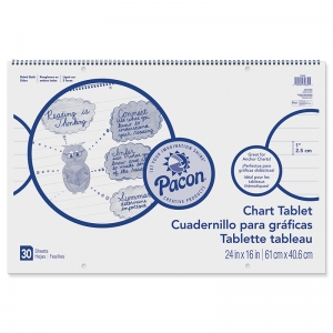 (3 Ea) Chart Tablet 1in Rule 24x16