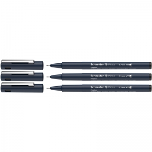 3/st Blk Asst Sz Pictus Fineliners