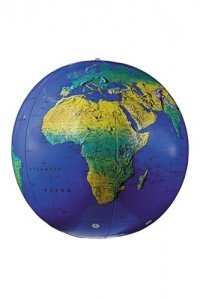(2 EA) INFLATABLE TOPOGRAPHICAL GLOBE 12IN