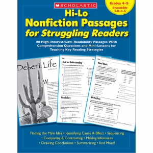 HI-LO NONFICTION PASSAGES GR 4-5 FOR STRUGGLING READERS