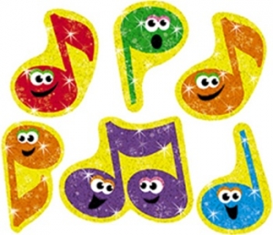 (12 PK) SPARKLE STICKERS MERRY MUSIC