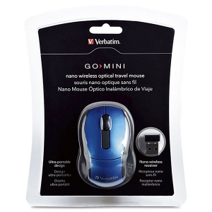 Verbatim Wireless Mini Travel Optical Mouse (Blue)