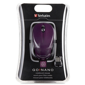 Verbatim Wireless Nano Notebook Optical Mouse - Purple