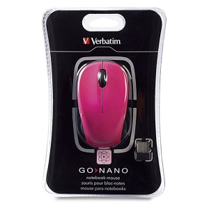Verbatim Wireless Nano Notebook Optical Mouse - Pink