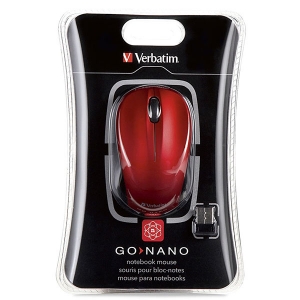 Verbatim Wireless Nano Notebook Optical Mouse - Red