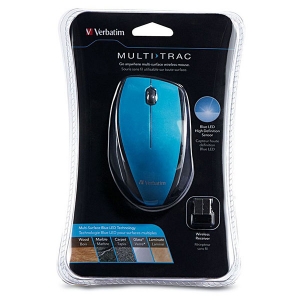 Verbatim Wireless Multi-Trac Notebook Blue LED Mouse - Blue