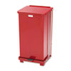 Defenders Biohazard Step Can, Square, Steel, 6.5 gal, Red