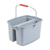 19 Quart Double Utility Pail, 18 x 14 1/2 x 10, Gray Plastic